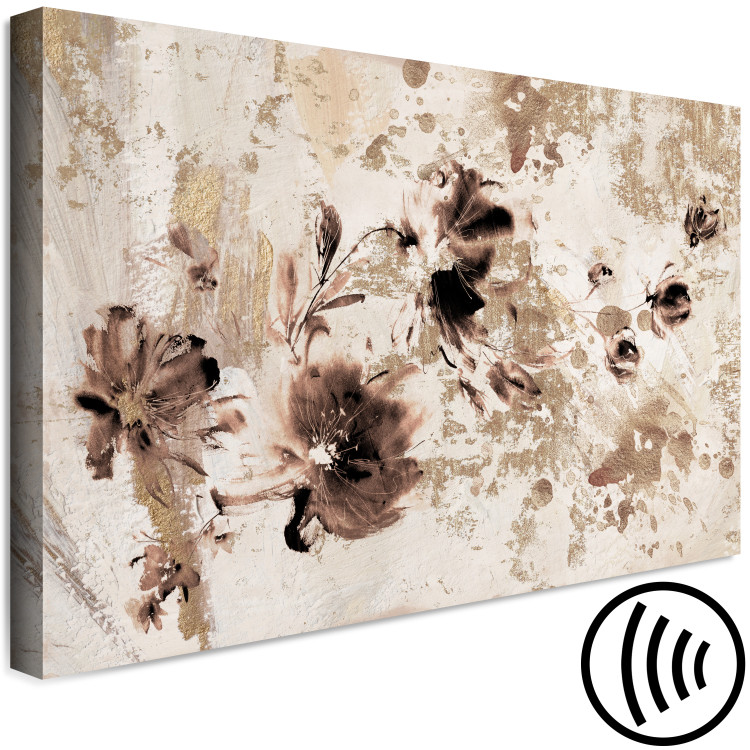 Canvas Art Print Floral fantasy - composition on a textural background in beige 137251 additionalImage 6