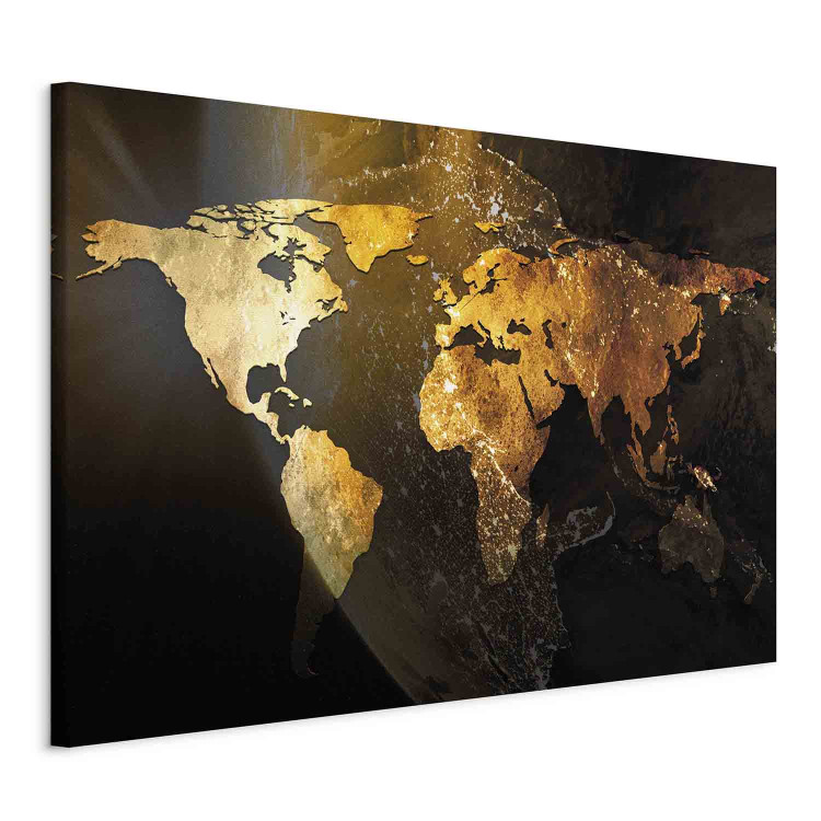 Canvas Art Print Shining Planet (1-piece) Wide - world map against Earth background 138351 additionalImage 2