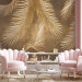 Photo Wallpaper Face of golden Palm - A composition depicting a tropical theme 142251