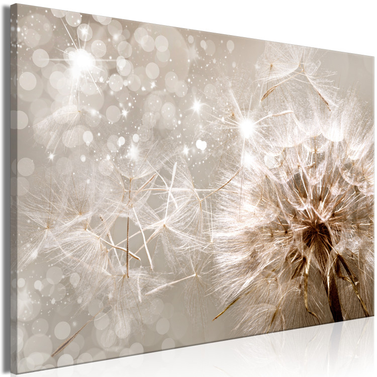 Canvas Print In the Glow of Dandelion (1-piece) - flower seeds carried by the wind 144051 additionalImage 2