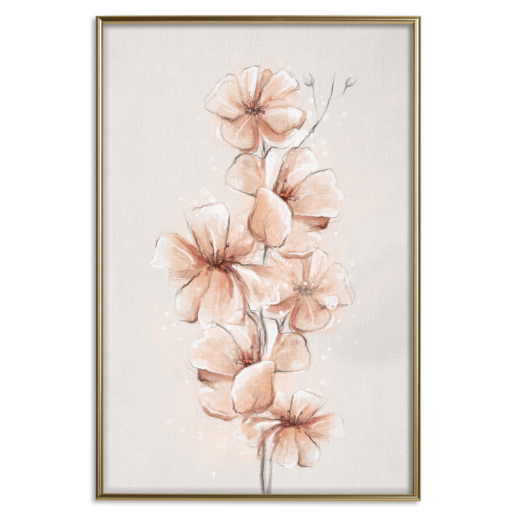 Wall Poster Watercolor Flowers - Delicate Boho Twig in Warm Sepia Colors 144351 additionalImage 23