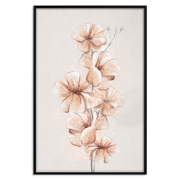 Wall Poster Watercolor Flowers - Delicate Boho Twig in Warm Sepia Colors 144351 additionalImage 19