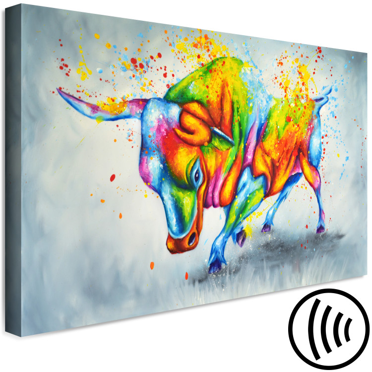 Canvas Print Multicolored Bull (1-piece) - colorful fantasy with an animal motif 144751 additionalImage 6