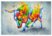 Canvas Print Multicolored Bull (1-piece) - colorful fantasy with an animal motif 144751