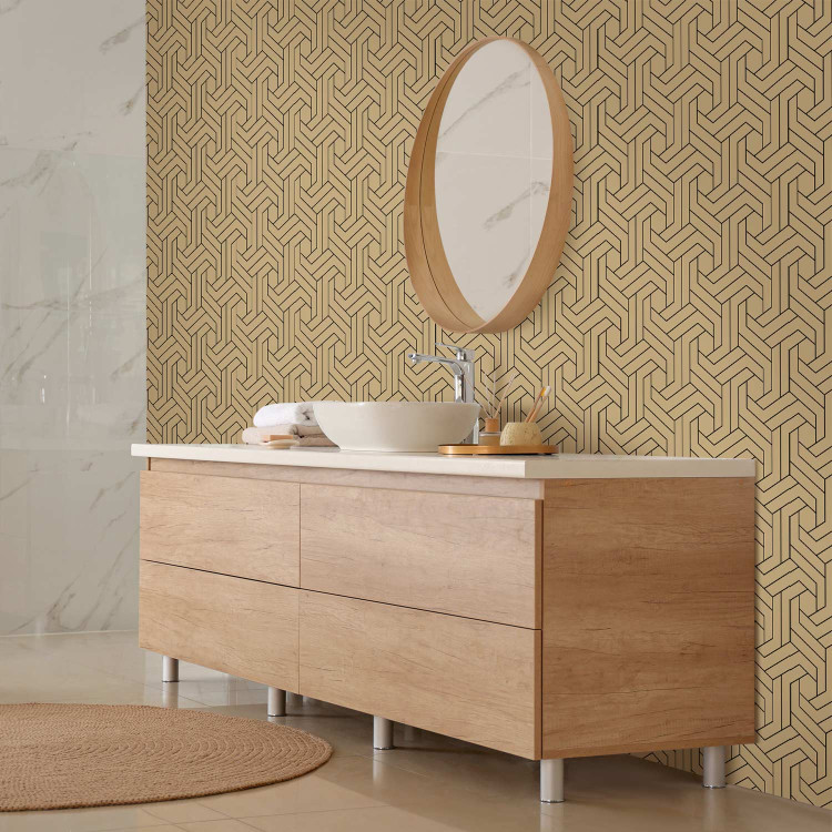 Modern Wallpaper Geometric Motif - Decorative Pattern in Warm Colors of Nature 145751 additionalImage 10