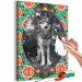 Paint by Number Kit Gray Wolf - Portrait of a Wild Dog in the Forest against a Background of Flowers 146551 additionalThumb 5