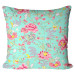 Decorative Microfiber Pillow Pink floral arabesque - a colourful composition of flowers cushions 146851