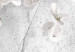 Round Canvas White Flowers - Spring White Flowers on a Gray Concrete Background 148851 additionalThumb 3