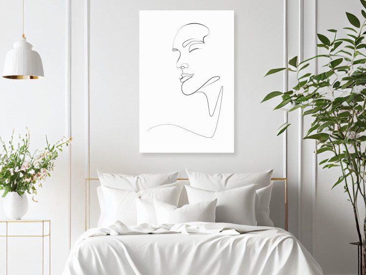 Canvas Art Print Linear Art - A Woman’s Face Drawn With One Line on a White Background 149851 additionalImage 3
