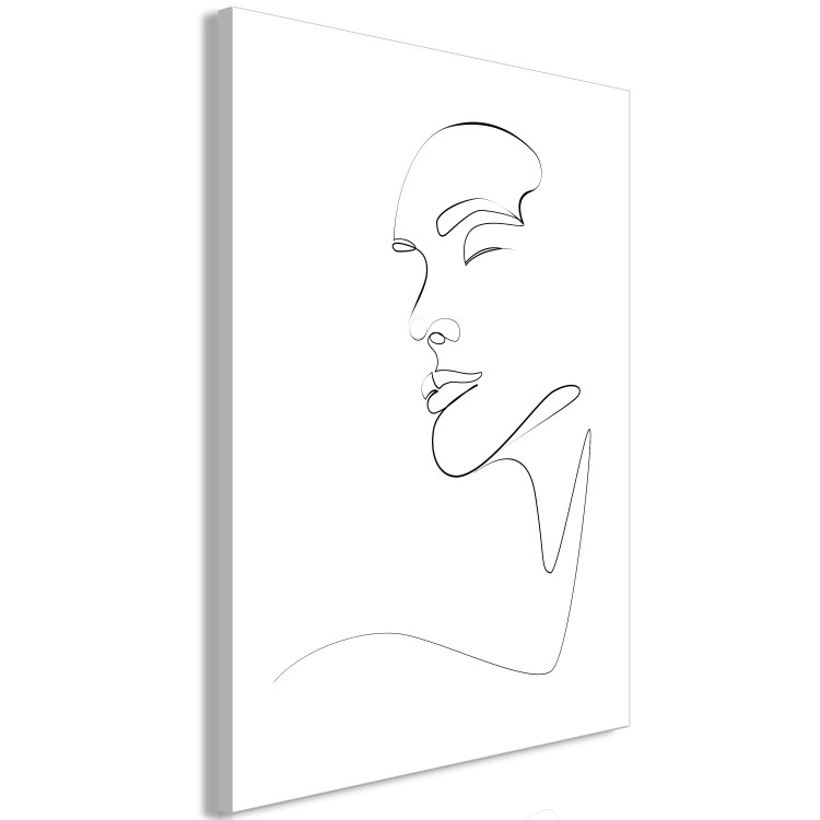 Canvas Art Print Linear Art - A Woman’s Face Drawn With One Line on a White Background 149851 additionalImage 2