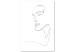 Canvas Art Print Linear Art - A Woman’s Face Drawn With One Line on a White Background 149851