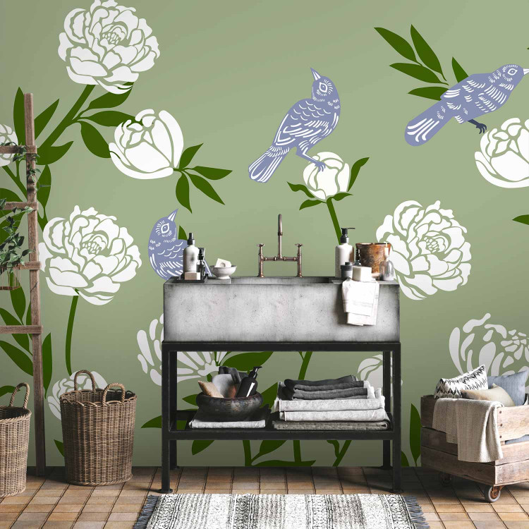 Wall Mural Birds in the Garden - Green Fauna and Flora in the Summer 150051 additionalImage 8