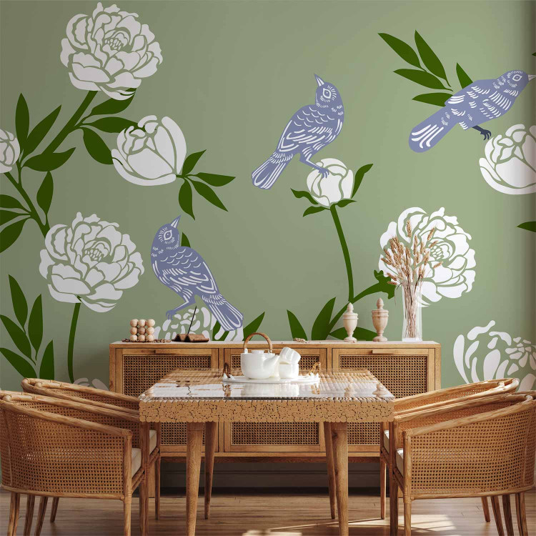 Wall Mural Birds in the Garden - Green Fauna and Flora in the Summer 150051 additionalImage 6