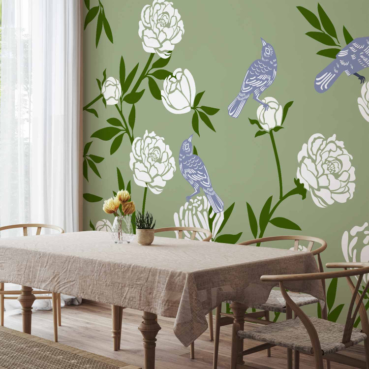 Wall Mural Birds in the Garden - Green Fauna and Flora in the Summer 150051 additionalImage 7