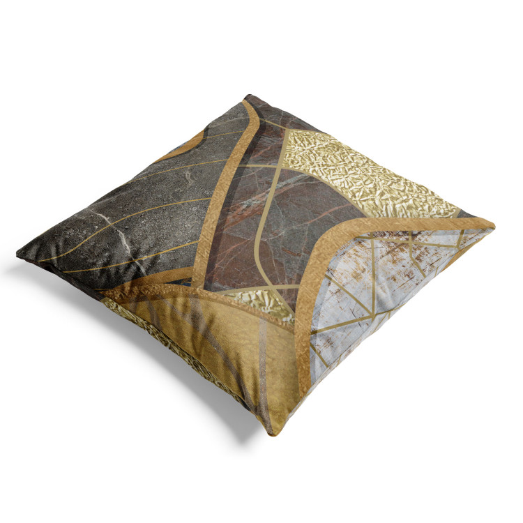 Decorative Velor Pillow Brown Texture - Abstract Composition With Multiple Textures 151351 additionalImage 4