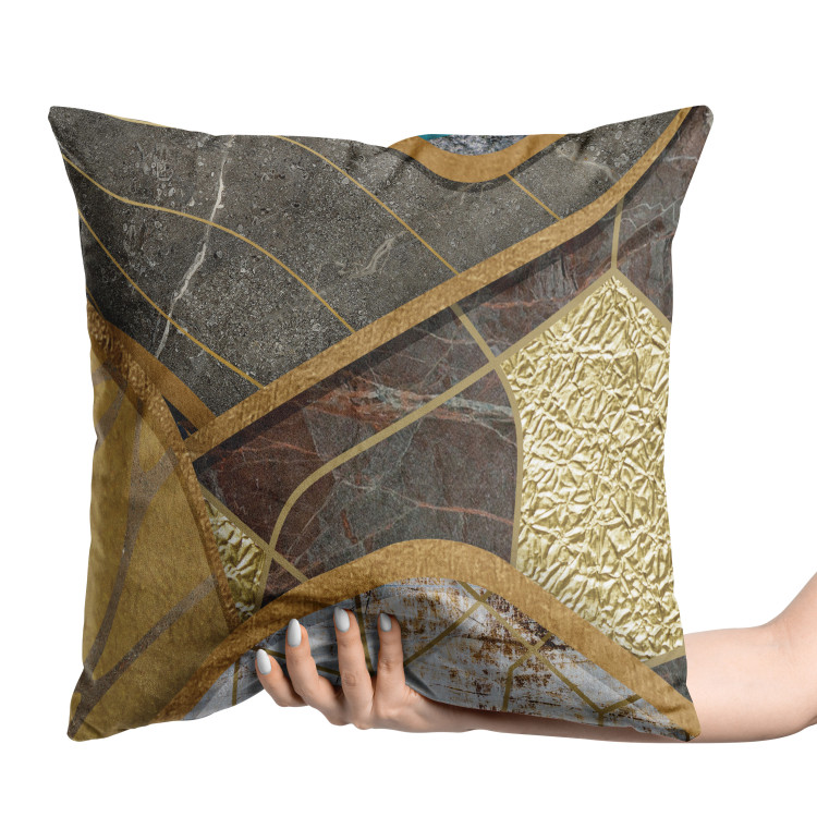 Decorative Velor Pillow Brown Texture - Abstract Composition With Multiple Textures 151351 additionalImage 3