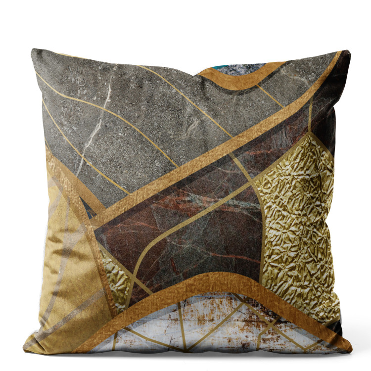 Decorative Velor Pillow Brown Texture - Abstract Composition With Multiple Textures 151351