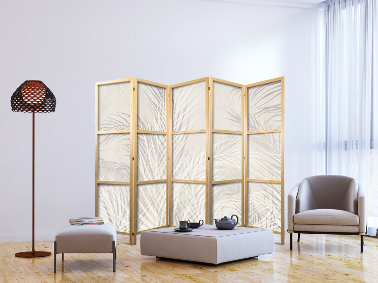 Room Divider Screen Palm Leaves - Plants in Pastel Shades II [Room Dividers] 152051 additionalImage 6