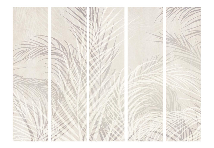 Room Divider Screen Palm Leaves - Plants in Pastel Shades II [Room Dividers] 152051 additionalImage 3