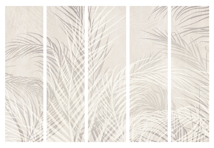 Room Divider Screen Palm Leaves - Plants in Pastel Shades II [Room Dividers] 152051 additionalImage 7