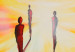 Canvas Art Print Orange Light (1-piece) - abstraction with human figures 47051 additionalThumb 2