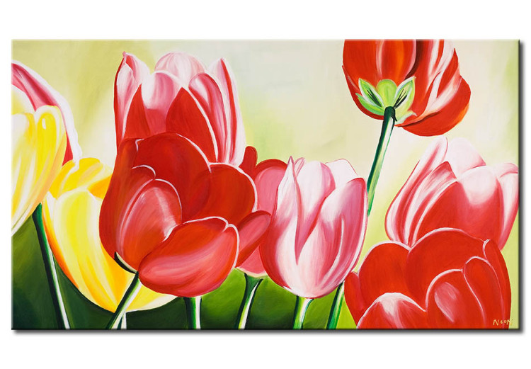 Canvas Print Fresh Tulips (1-piece) - nature theme with colourful flowers 47451