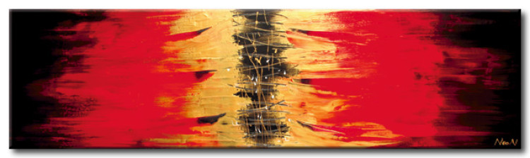 Canvas Print Flame of Emotions (1-piece) - Colourful abstraction with a breaking effect 48351