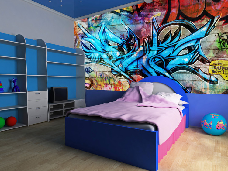 Wall Mural Street Art - Graffiti - Urban Mural with Colourful Inscriptions and Patterns 60551