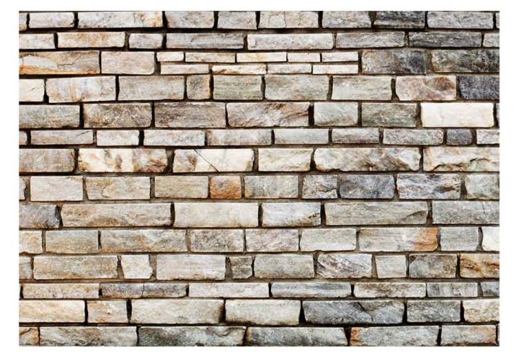 Wall Mural Brick Puzzle - Background with Neutral Stone Pattern in the Form of Bricks 60951 additionalImage 1
