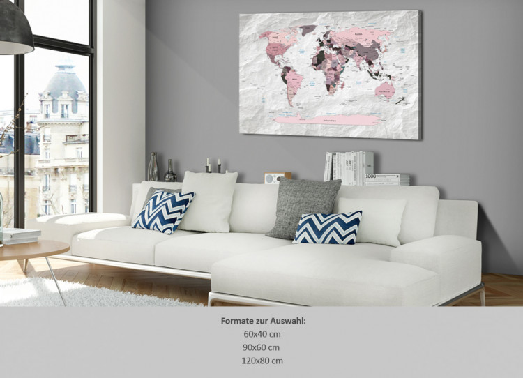 Cork Pinboard Pink Continents [Cork Map] 92251 additionalImage 7