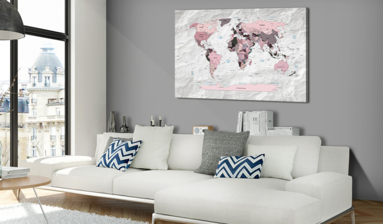Cork Pinboard Pink Continents [Cork Map] 92251 additionalImage 3