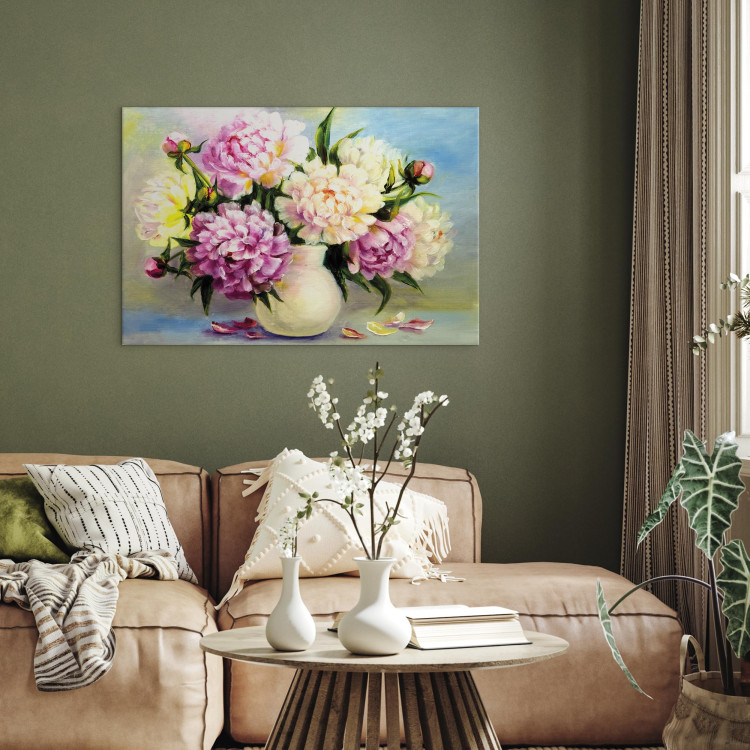 Canvas Art Print Peonies: Bouquet of Happiness 94951 additionalImage 3