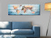 Canvas World Maps: Sapphire Journeys - Colorful Continents on Wooden Background 97451 additionalThumb 3