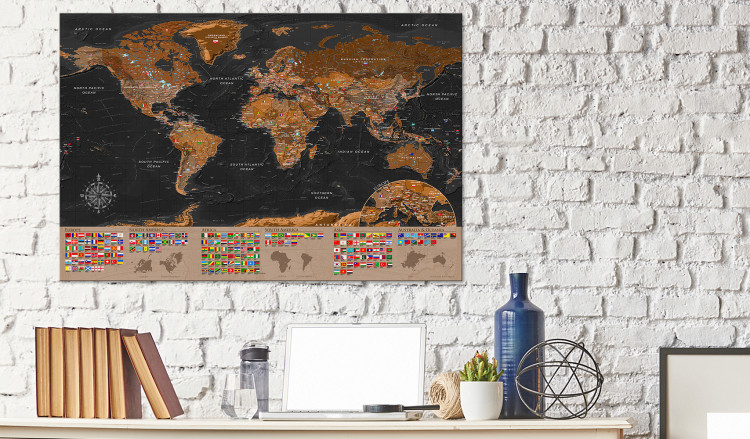 Decorative Pinboard World: Brown Map [Cork Map] 98051 additionalImage 9