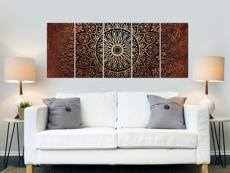 Canvas Sunny Mandala (5-piece) - Japanese Graphic Motif in Zen Style 106661 additionalImage 3