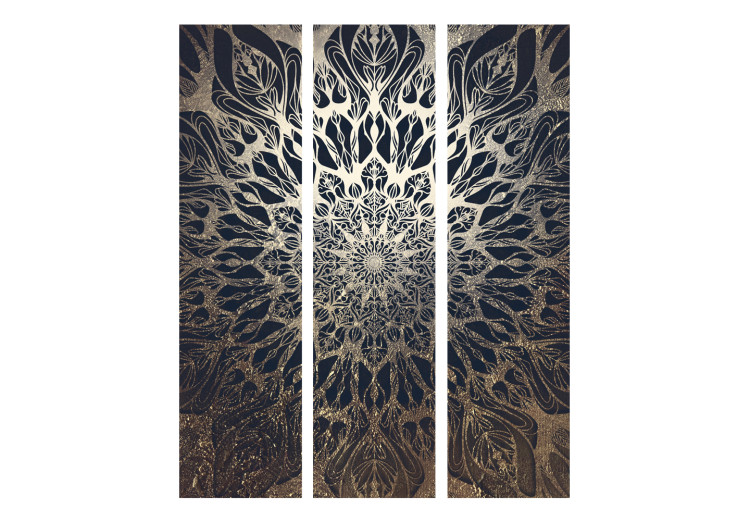Room Divider Cobweb (Brown) - oriental mandala with delicate golden color 107961 additionalImage 3
