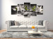 Canvas Lilies and Stones (5-part) Wide Gray - Nature in Zen Style 108261 additionalThumb 3