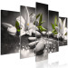 Canvas Lilies and Stones (5-part) Wide Gray - Nature in Zen Style 108261 additionalThumb 2