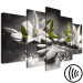 Canvas Lilies and Stones (5-part) Wide Gray - Nature in Zen Style 108261 additionalThumb 6