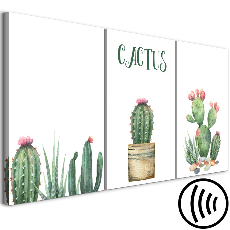 Canvas Three Cacti - Simplified, cheerful graphics of green plants 108561 additionalImage 6