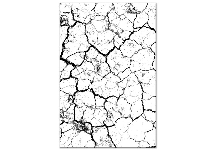 Canvas Drought - a minimalist black and white photograph of cracked sand 115061