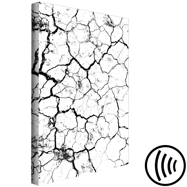 Canvas Drought - a minimalist black and white photograph of cracked sand 115061 additionalImage 6