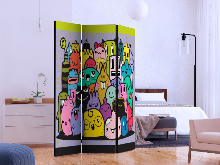 Folding Screen Monsters from Third C - abstract colorful characters in a funny style 117361 additionalImage 2