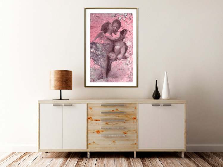 Wall Poster Crimson Kiss - religious composition with two angels and a pink background 118261 additionalImage 15