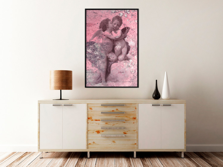 Wall Poster Crimson Kiss - religious composition with two angels and a pink background 118261 additionalImage 5