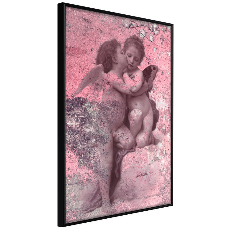 Wall Poster Crimson Kiss - religious composition with two angels and a pink background 118261 additionalImage 12