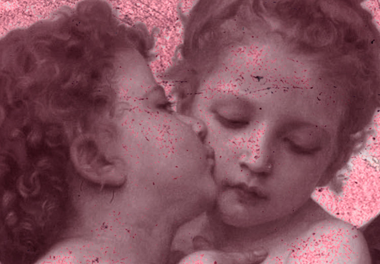 Wall Poster Crimson Kiss - religious composition with two angels and a pink background 118261 additionalImage 11