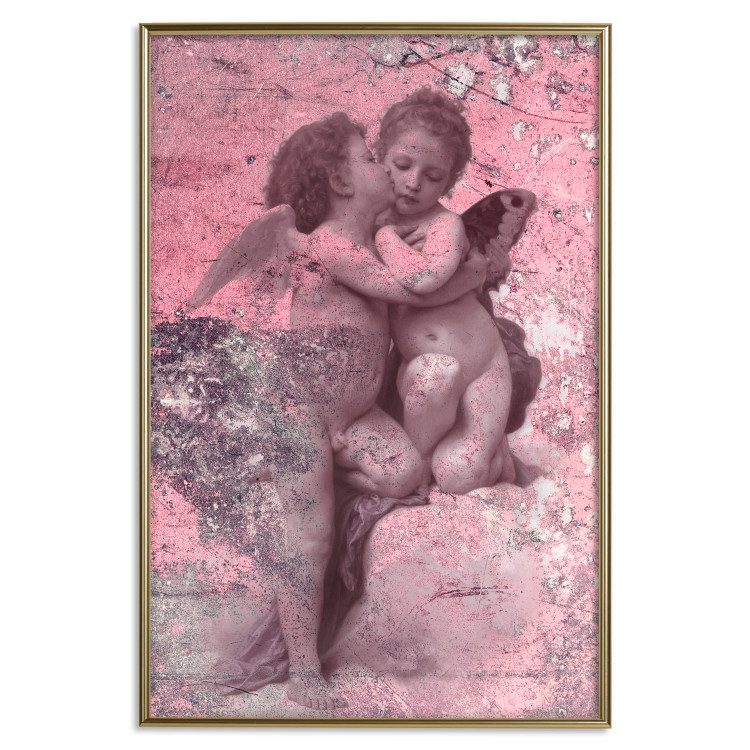 Wall Poster Crimson Kiss - religious composition with two angels and a pink background 118261 additionalImage 20