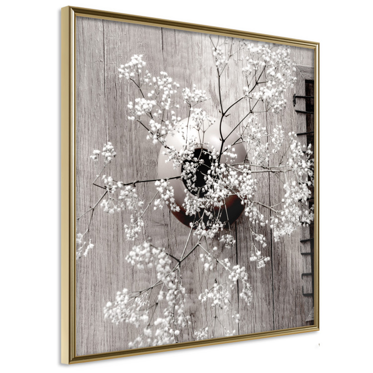 Wall Poster Dried Flowers (Square) - botanical composition with a vase on wood 120461 additionalImage 7