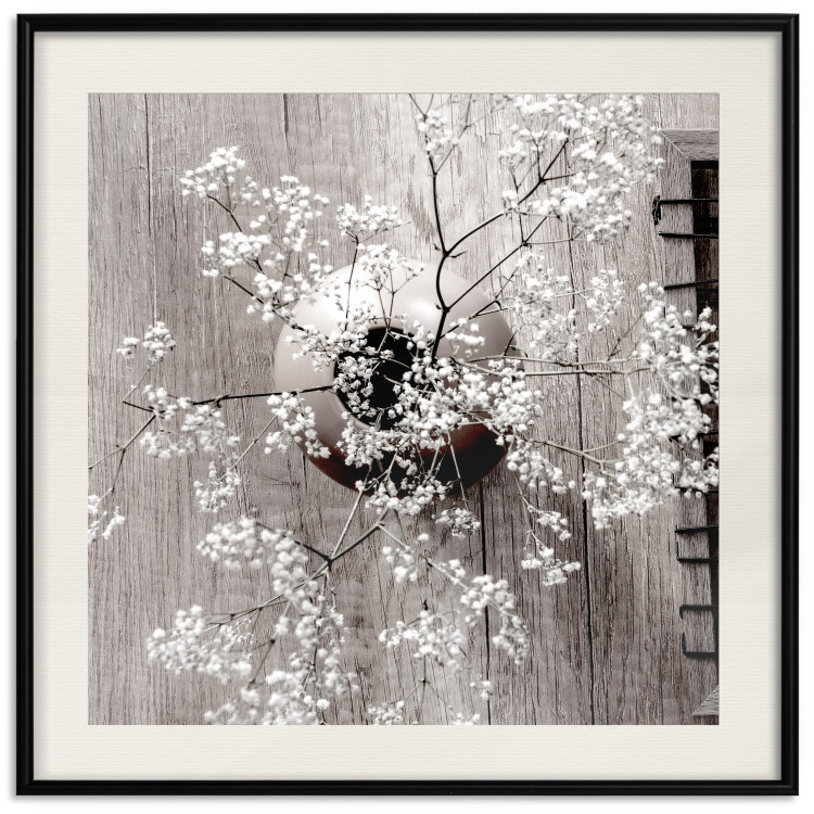 Wall Poster Dried Flowers (Square) - botanical composition with a vase on wood 120461 additionalImage 18